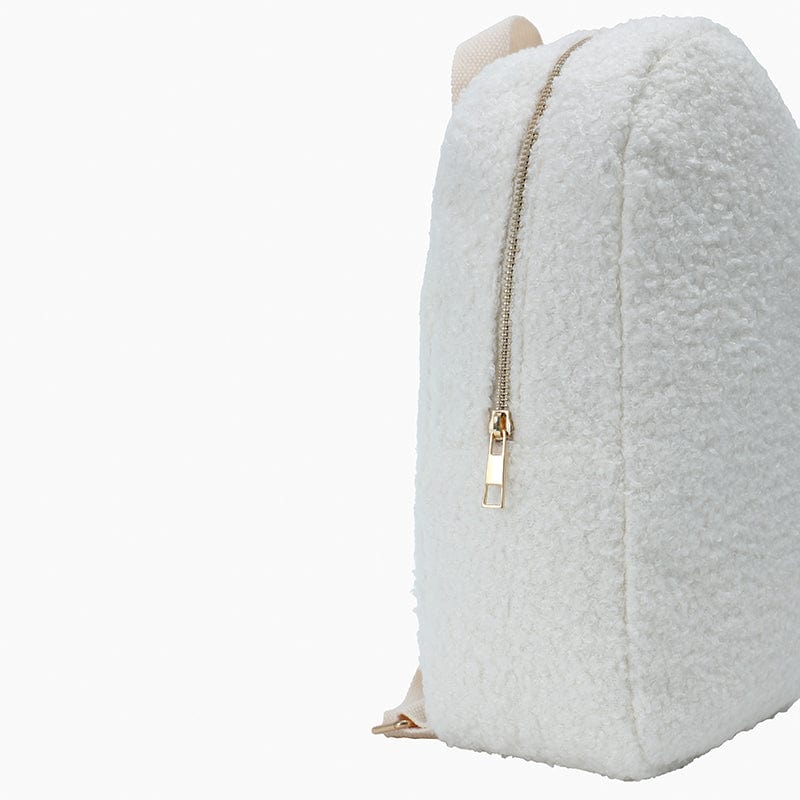 Monoblanks Toddler Plush Mini Backpack White