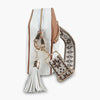 PU Tassel Double Patchwork Crossbody Bag White