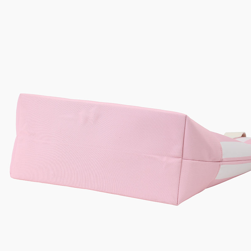 Monoblanks Design Customizable Canvas Striped Tote Bag Pink