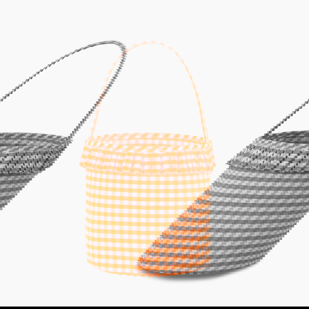 Monoblanks Check Lace Halloween Bucket Bag Orange with lace