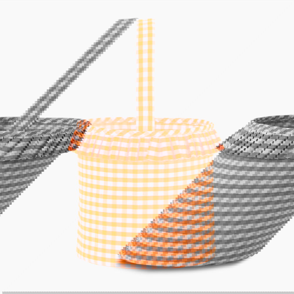 Monoblanks Check Lace Halloween Bucket Bag Orange with lace