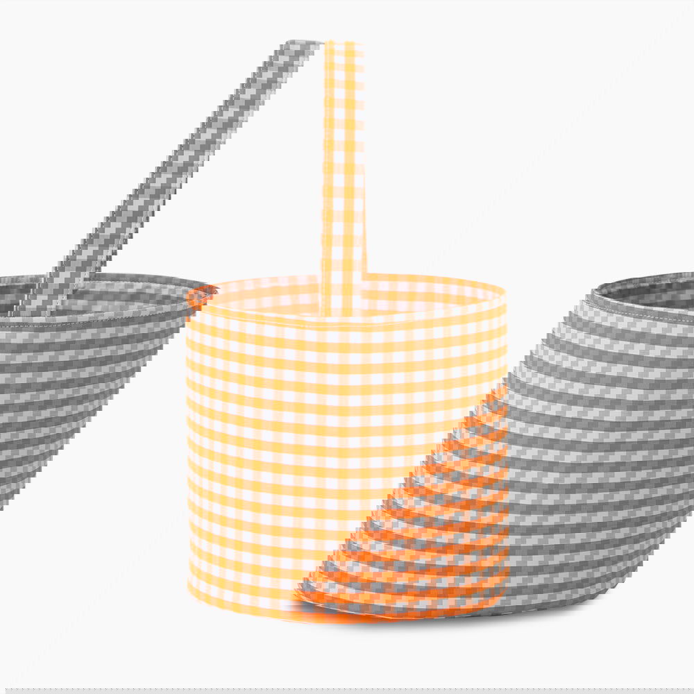 Monoblanks Check Lace Halloween Bucket Bag Orange without lace