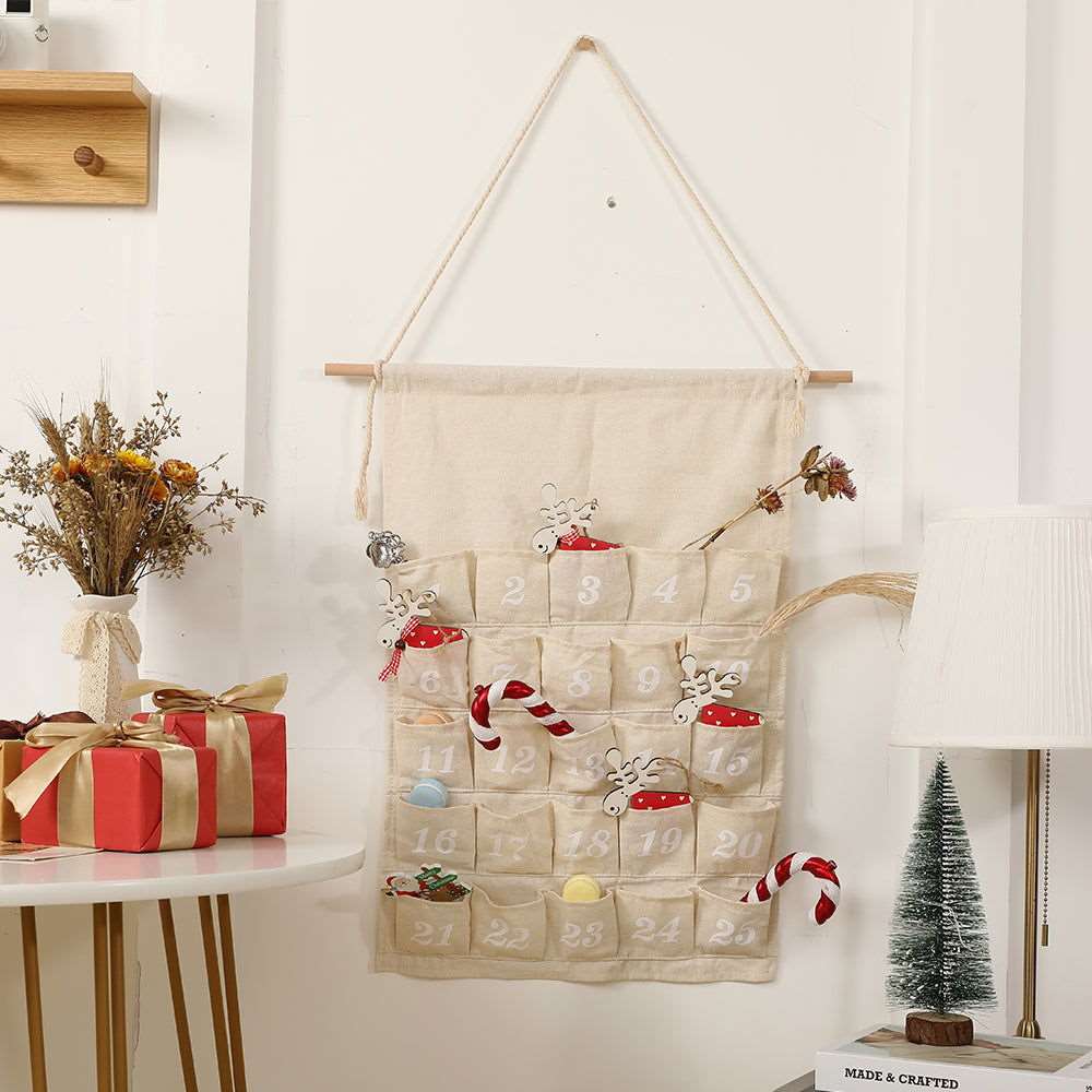 Monoblanks Customizable Christmas Advent Calendar 25 Pockets Ivory