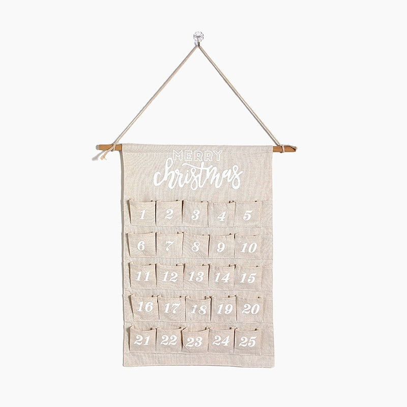 Monoblanks Customizable Christmas Advent Calendar 26 Pockets Ivory