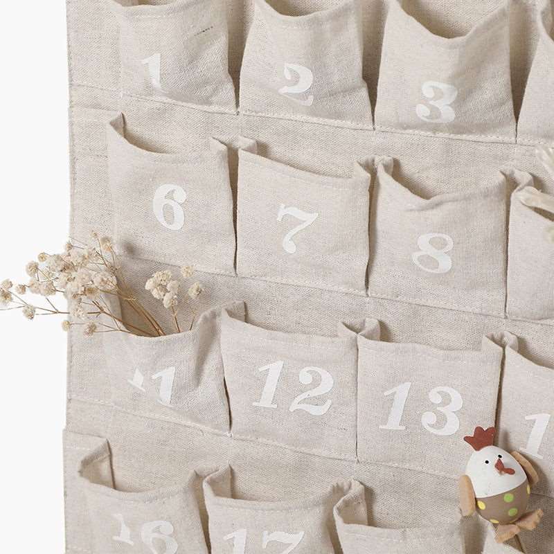 Monoblanks Customizable Christmas Advent Calendar 28 Pockets Ivory