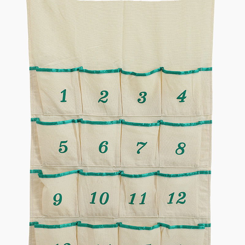 Monoblanks Customizable Christmas Advent Calendar With Pockets Green