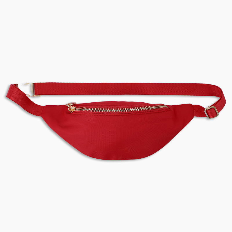 Monoblanks Design Flexible Customizable Crescent Fanny Pack For Kids Red