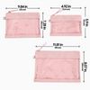 Monoblanks Design Customizable Clear Pouch 3 Pieces Set Pink
