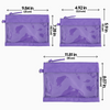 Monoblanks Design Customizable Clear Pouch 3 Pieces Set Purple