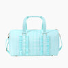 Monoblanks Design Your Own Customizable Gingham Lace Duffel Bag Cyan