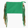 Monoblanks Design Your Own Customizable Leather Fringe Crossbody Sling Bag Green