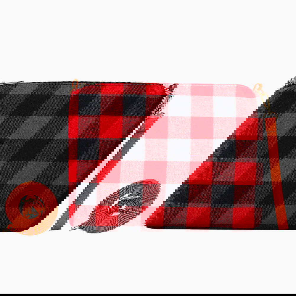 Plaid Multifunctional Wristlet Sling Bag Red Monoblanks