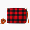 Plaid Multifunctional Wristlet Sling Bag Red Monoblanks