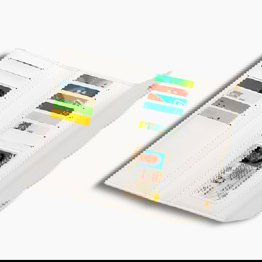 Monoblanks Foldable PU Leather Pouch Card Holder White