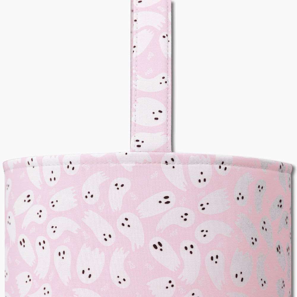 Monoblanks Ghost Halloween Canvas Bucket Bag Pink