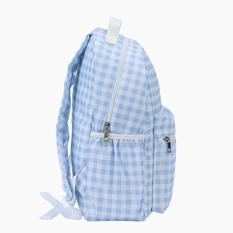 Monoblanks Gingham Kids Backpack SkyBlue