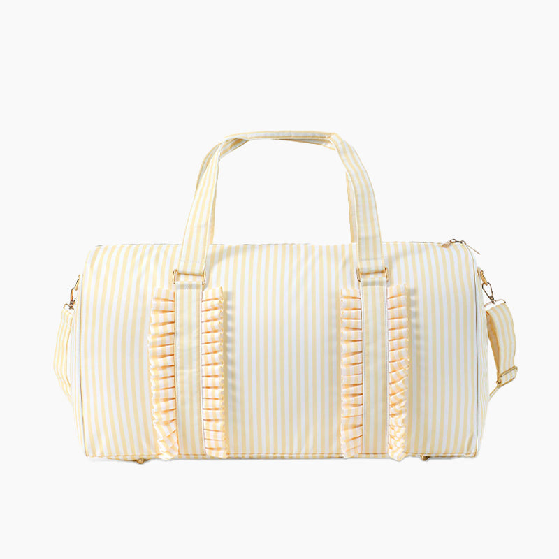 Monoblanks Design Your Own Customizable Gingham Lace Duffel Bag Yellow