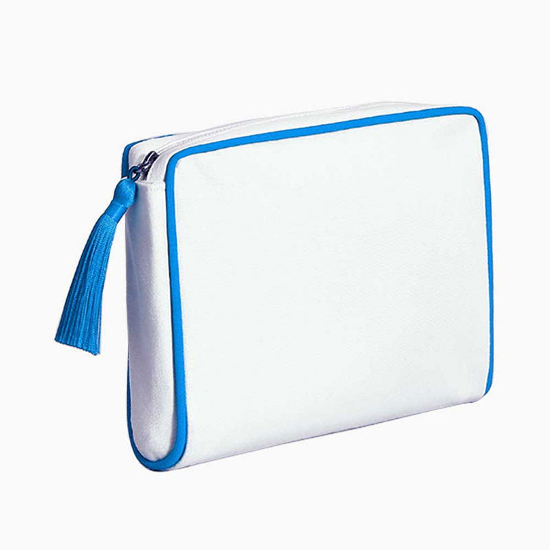 Monoblanks Hard Edge Fringe Makeup Bag Blue