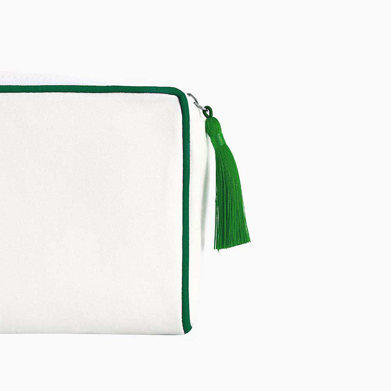 Monoblanks Hard Edge Fringe Makeup Bag Green