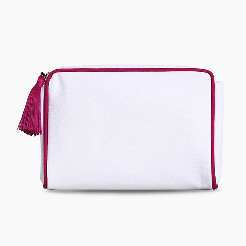 Monoblanks Design Your Own Customizable Hard Edge Fringe Makeup Bag HotPink