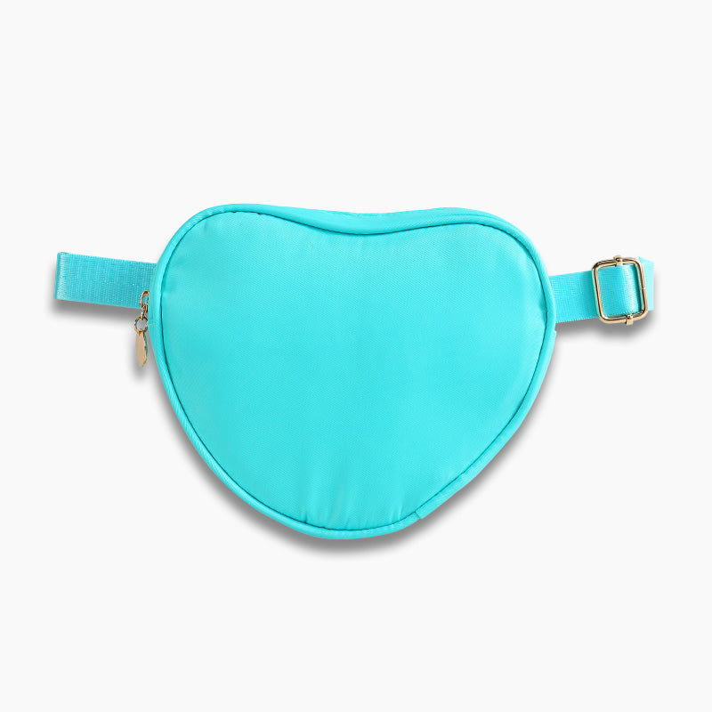 Monoblanks Design Your Own Customizable Heart Shaped Fanny Pack Cyan