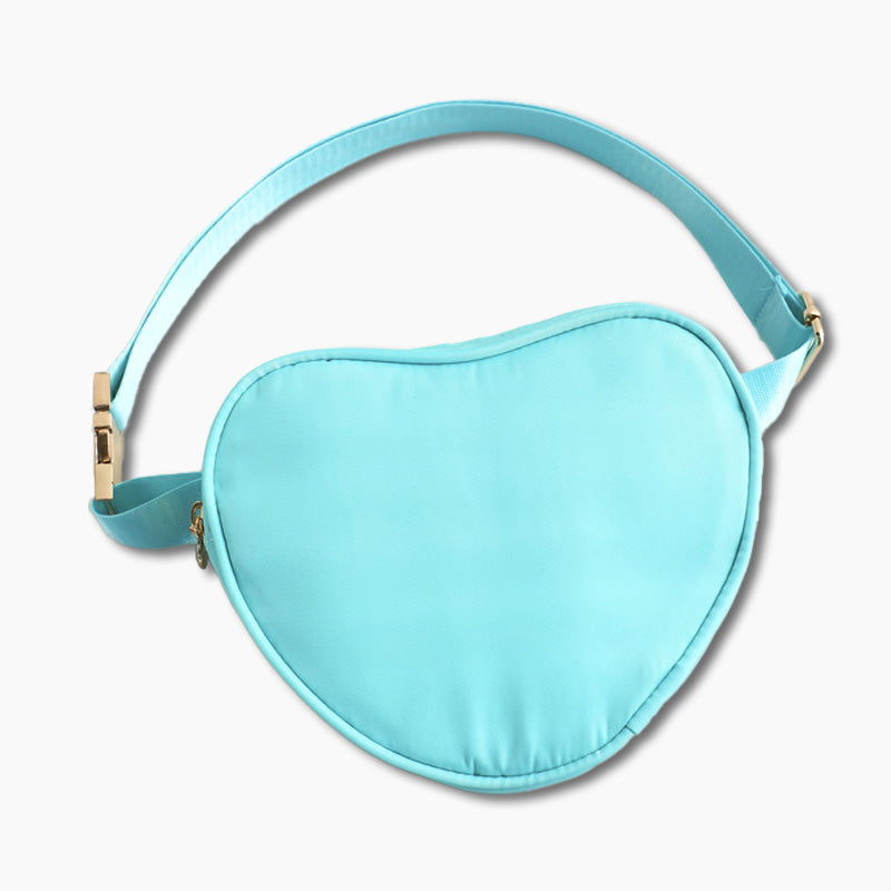 Monoblanks Design Your Own Customizable Heart Shaped Fanny Pack Cyan