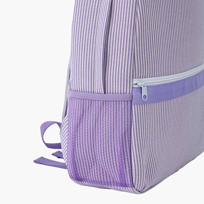 Monoblanks Kids Stripes Seersucker Backpack LightPurple