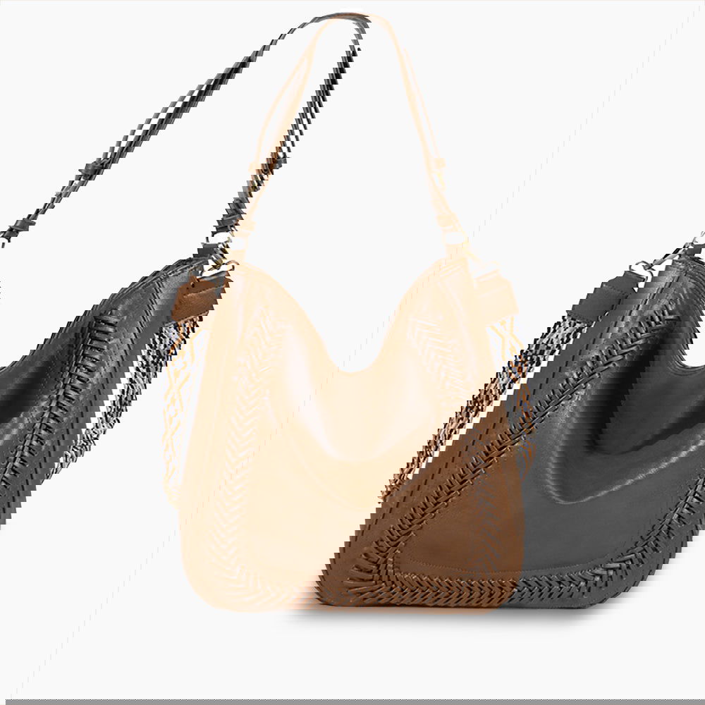 Monoblanks Leather Bucket Bag Tote Bag SaddleBrown