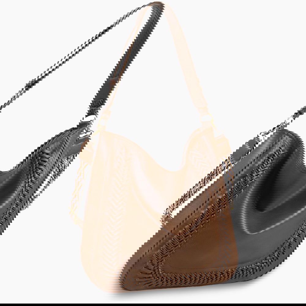 Monoblanks Leather Bucket Bag Tote Bag SaddleBrown