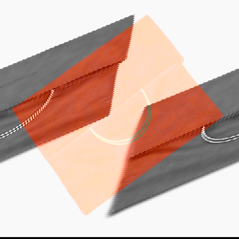 Monoblanks Leather Clutch Tote Bag Brown