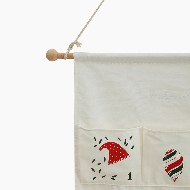 Monoblanks Customizable Pattern Christmas Advent Calendar With Pockets Ivory