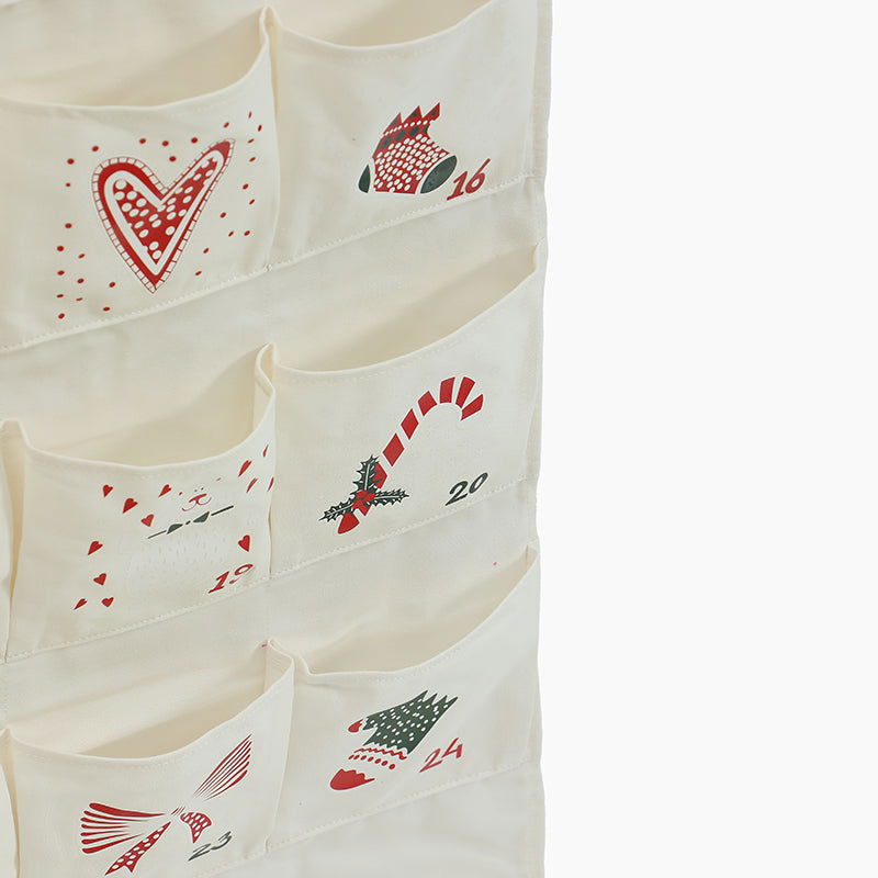 Monoblanks Customizable Pattern Christmas Advent Calendar With Pockets Ivory