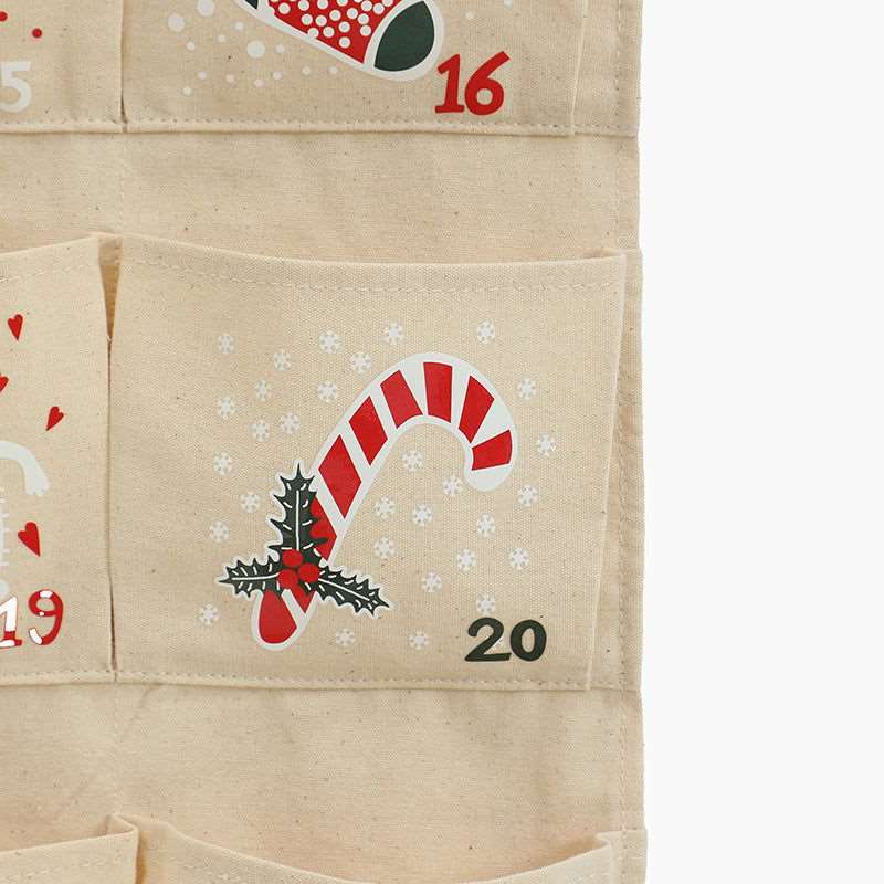 Monoblanks Customizable Pattern Christmas Advent Calendar With Pockets Khaki