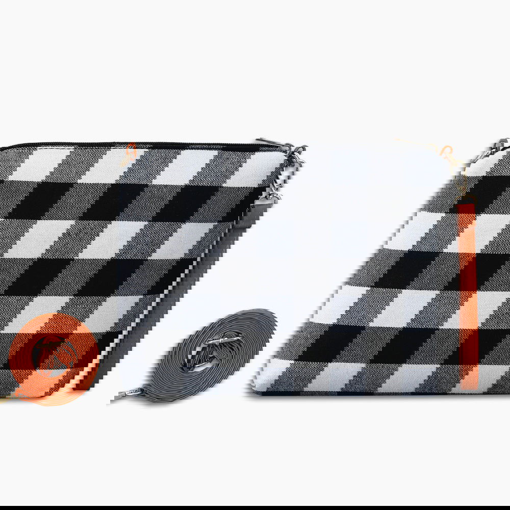 Plaid Multifunctional Wristlet Sling Bag Black Monoblanks