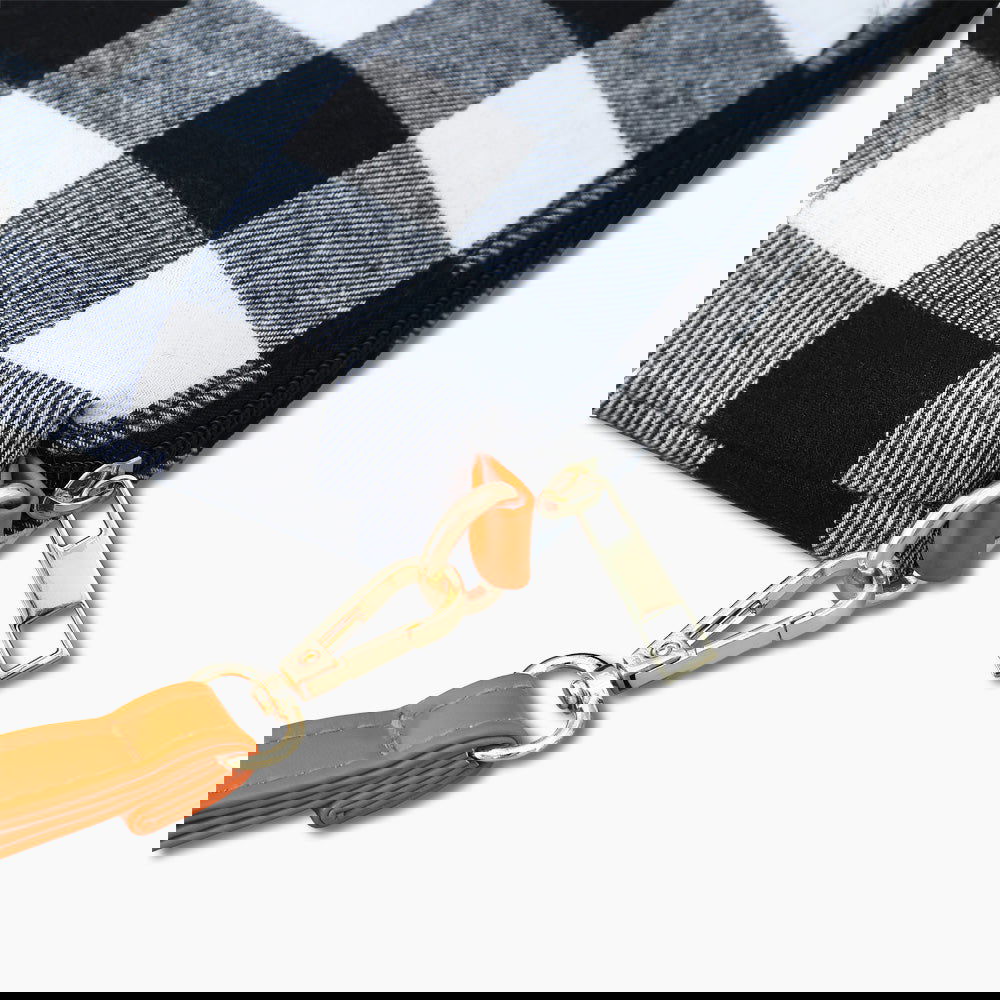 Plaid Multifunctional Wristlet Sling Bag Black Monoblanks