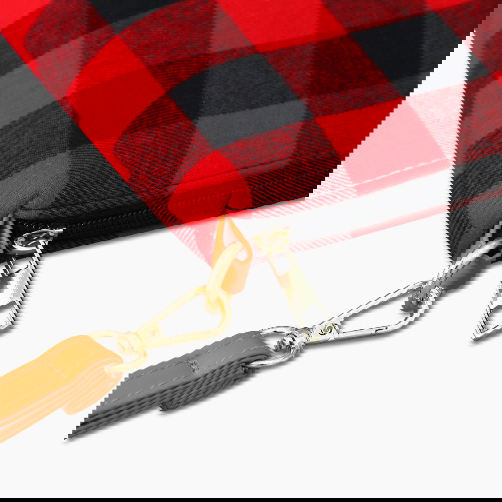 Plaid Multifunctional Wristlet Sling Bag Red Monoblanks