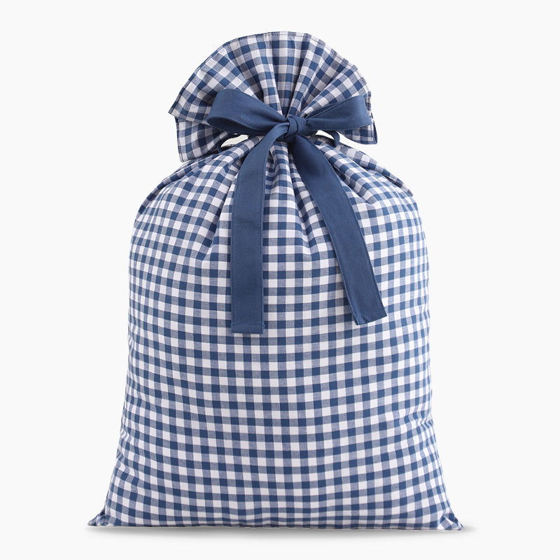 Monoblanks Customizable Christmas Santa Claus Drawstring Canvas Bag SteelBlue