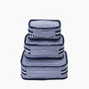 Monoblanks Seersucker Storage Bag 4 Pieces Set DarkBlue