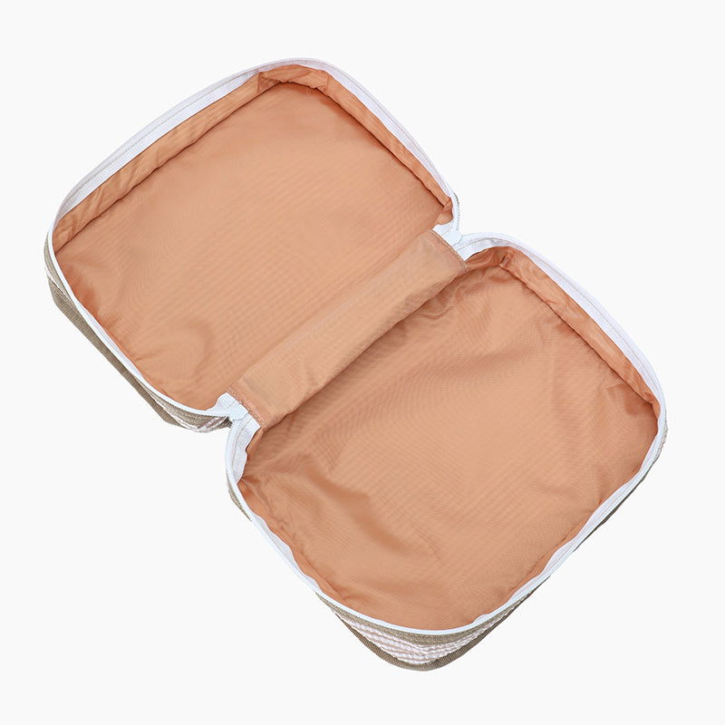 Monoblanks Seersucker Storage Bag 9 Pieces Set Mocha