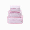 Monoblanks Seersucker Storage Bag 4 Pieces Set Pink