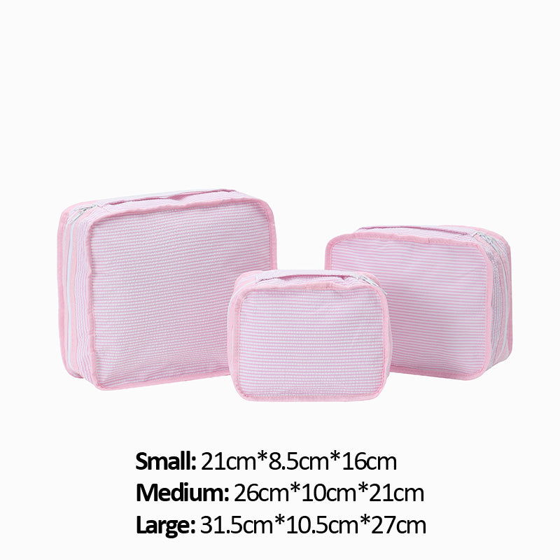 Monoblanks Seersucker Storage Bag 10 Pieces Set Pink