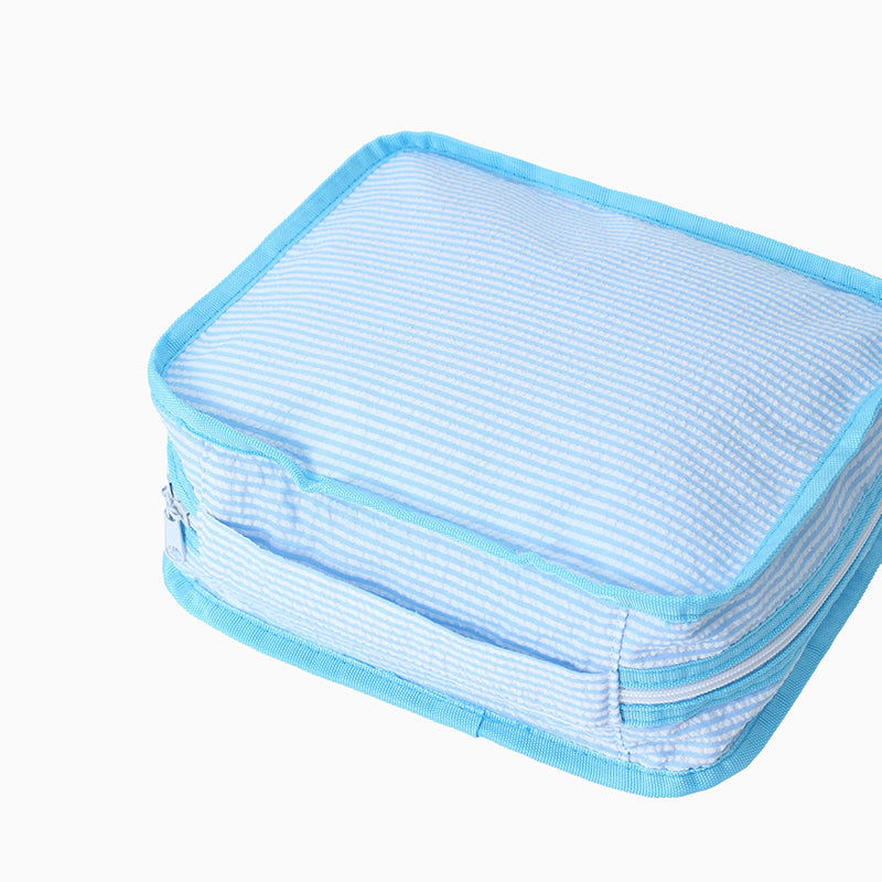Monoblanks Seersucker Storage Bag 8 Pieces Set SkyBlue