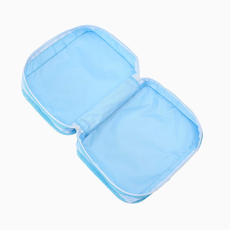Monoblanks Seersucker Storage Bag 9 Pieces Set SkyBlue