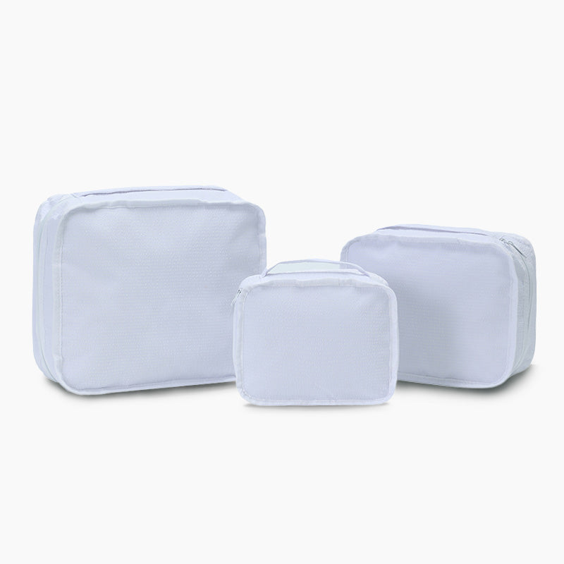 Monoblanks Seersucker Storage Bag 3 Pieces Set White