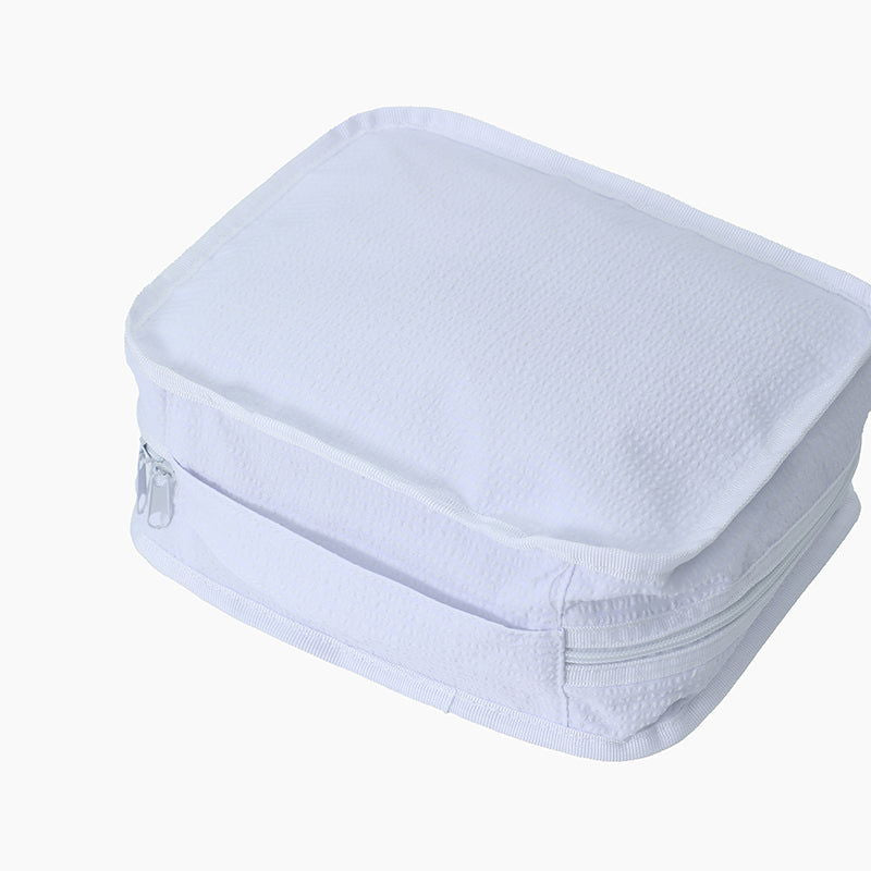 Monoblanks Seersucker Storage Bag 8 Pieces Set White