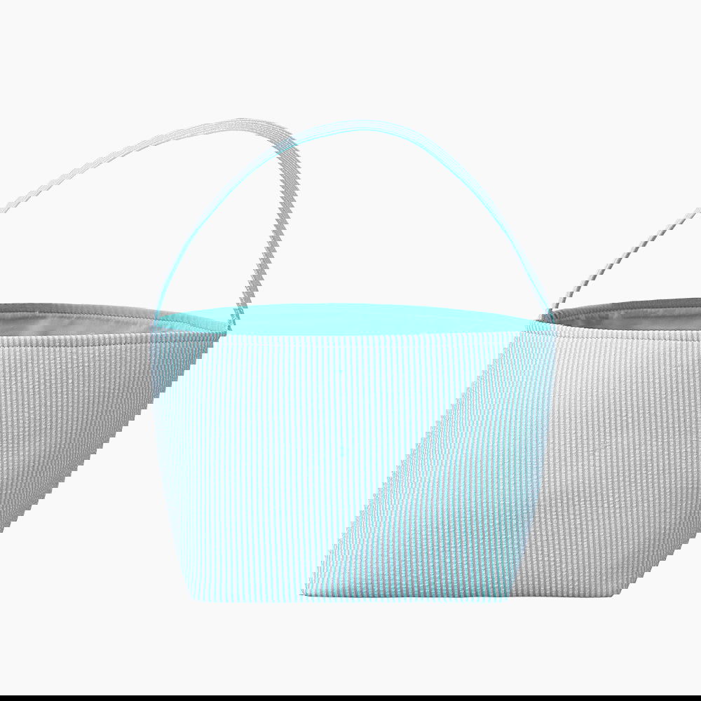 Monoblanks Seersucker Stripes Bucket Bag Cyan