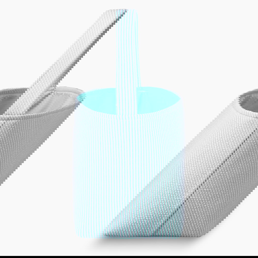 Monoblanks Seersucker Stripes Bucket Bag Cyan