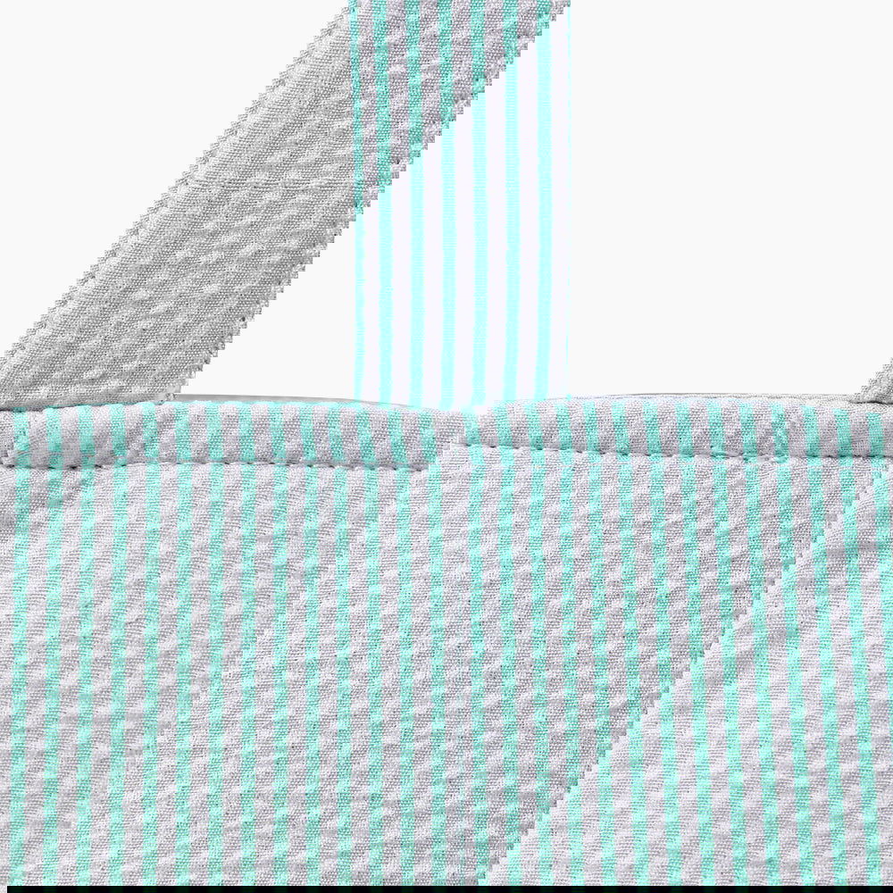 Monoblanks Seersucker Stripes Bucket Bag Cyan