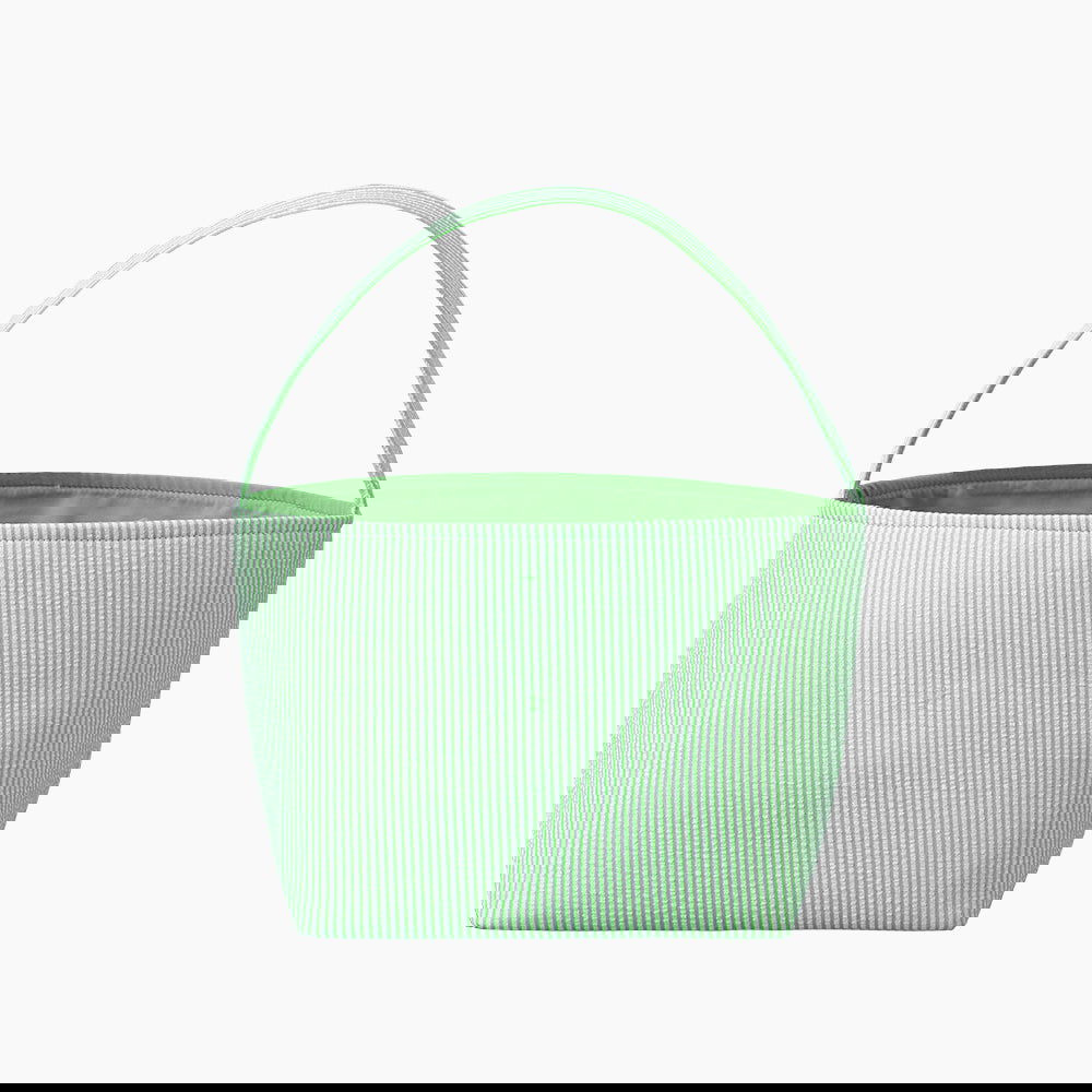 Monoblanks Seersucker Stripes Bucket Bag Green