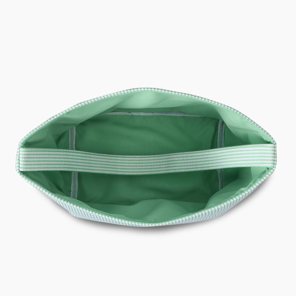 Monoblanks Seersucker Stripes Bucket Bag Green